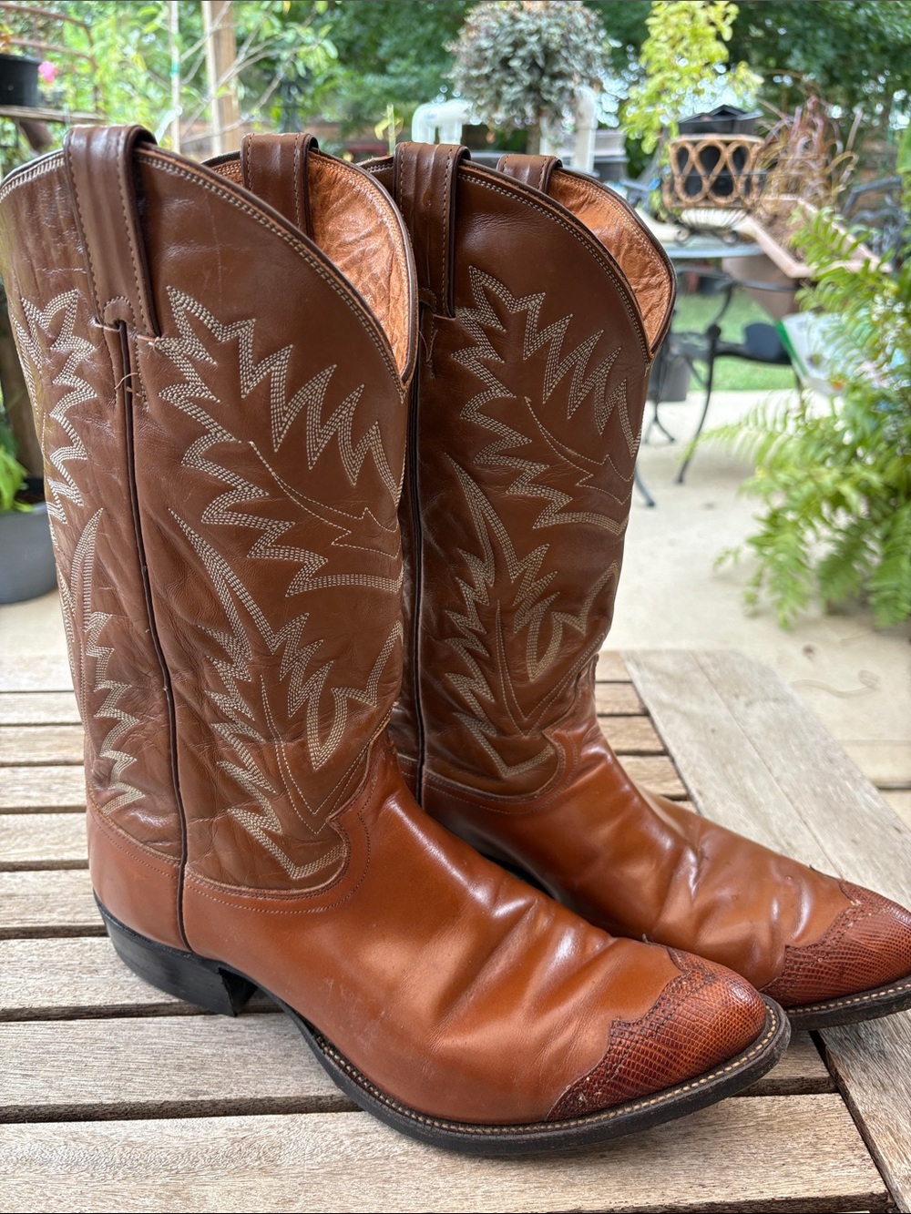 Men's Justin Brown Leather Western Cowboy Boots size 12D